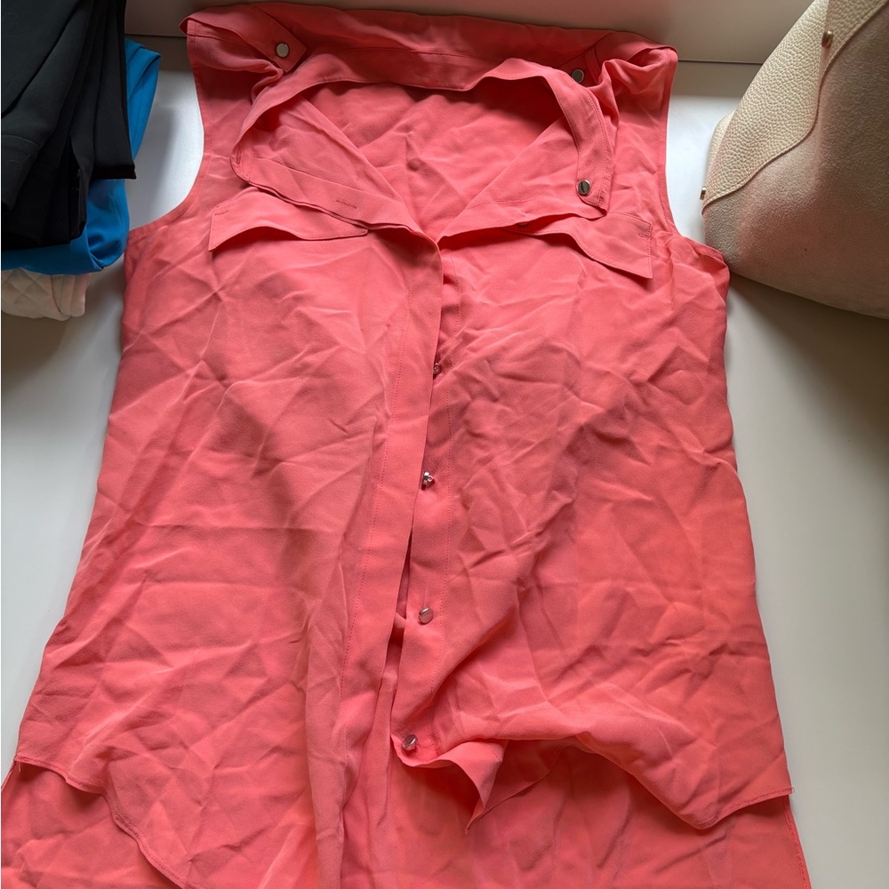 Robert Rodriguez Vibrant Coral Blouse